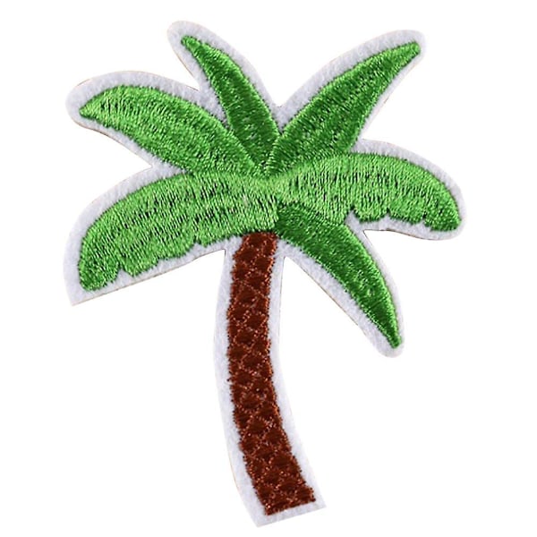 ZHOUBA 5 stk. brodert kokospalme-patch, stryke-på-patch, DIY-syapplikasjon