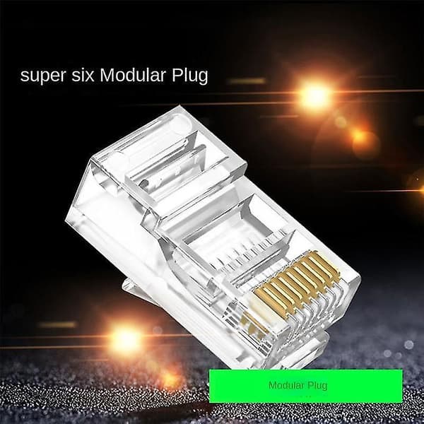 100 stk. RJ45 Ethernet-kabelstik, netværksforbindelsesstik