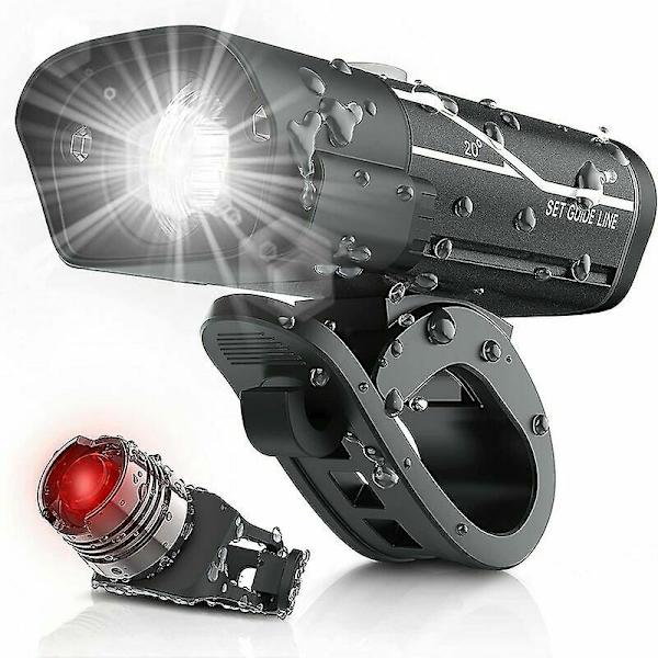 1000 Lumen USB Genopladeligt Cykellys Sæt, Super Lys 3 LED Cykel Forlygte IPX5 Vandafvisende Cykelsikkerhed Lommelygte 360 Grader DR