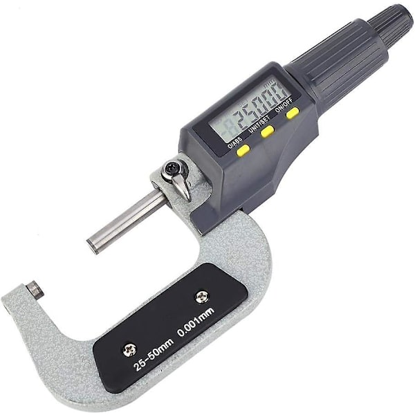 Digital Mikrometer 0,001mm - Elektronisk Tykkelsesmåler til Præcise Målinger (25-50mm)