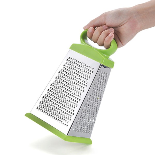 Grip Box Grater Rustfritt Stål Håndholdt 4-sidig Overdimensjonert Rivjern Med Håndtak