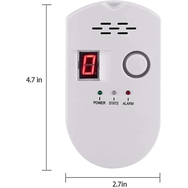 Naturgasdetektor, Hemgaslarm, Naturgasläckalarm, Gasläckdetektor