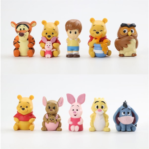 10 stk Disney Winnie the Pooh Eeyore Anime Figuriner leketøy