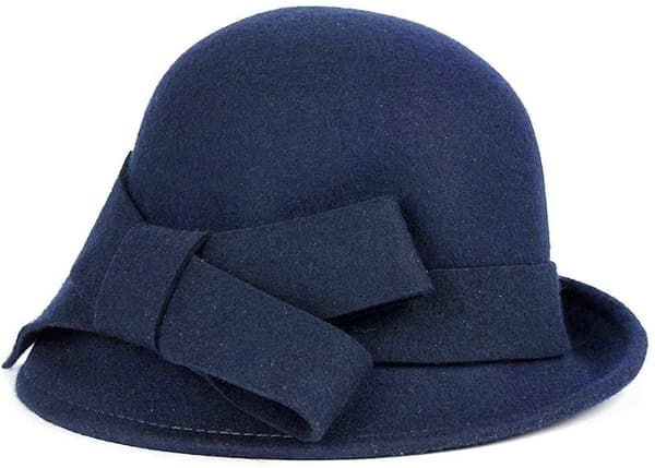 Damer Solid Farve Vinterhat 100% Uld Cloche Spand med Sløjfe Accent