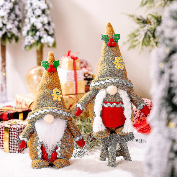 Christmas Gnomes Pehmo, käsintehty Xmas Gonk Doll Tomte Gnome -koristeet Kasvottomat nukkehahmot Joulu