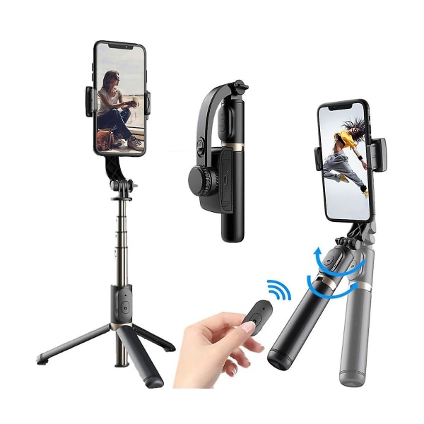 Gimbal Stabilizer Selfie Stick Sammenfoldelig Trådløs Stativ Med Bluetooth Shutter Monopod Til Ios Andr