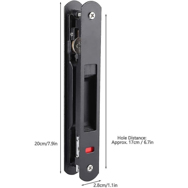 Modern dubbelsidig skjutdörrslås för 26mm-30mm dörrtjocklek