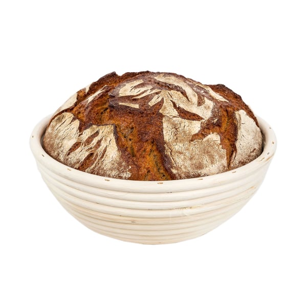 23 cm rund hævekurv til brøddej - til dej 500 g, 700 g, 1 kg - brødbagekurv, hævekurv (beige)