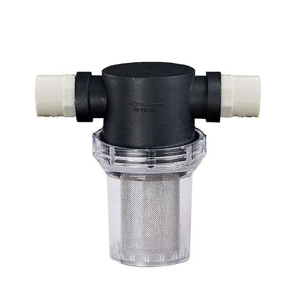 Vaskemaskin Vannfilter Høytrykkskobling med 25 pvc-rør og 40 mesh for høytrykksvaskere og hagerør Hageutstyr (svart)