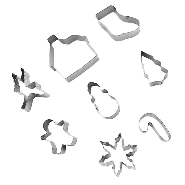 7 stk rustfritt stål julekakeform DIY fondant sukkerkunst