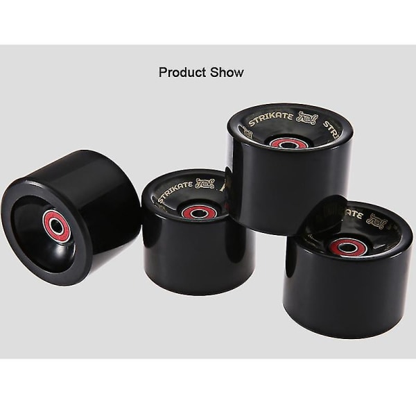 Strikate 4stk pr. sæt Longboard hjul 60mm store bløde hjul