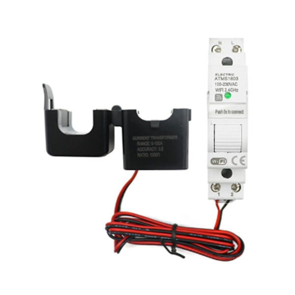 Tuya Smart Wifi Elektricitet Kwh Meter Din Rail Enfas Ac 240v Ct Ac Meter App Realtid