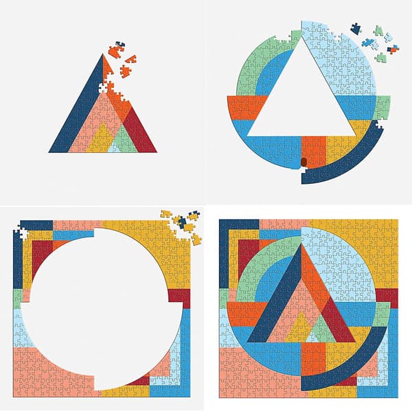 Galison Organic Geometry, Frank Lloyd Wright Multi Puzzle Puslespil (500 brikker)