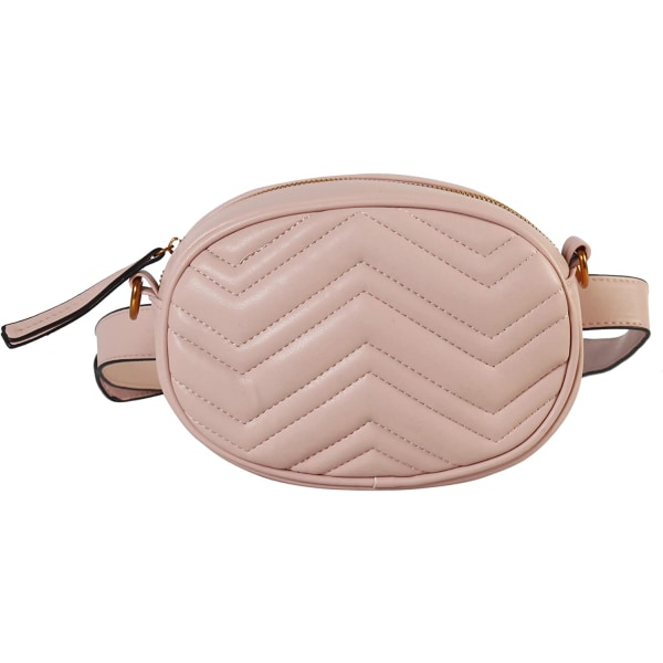 Crossbody-taske med kunstlæder, klassisk V-formet quiltet, to måder at bruge, chic damebæltetaske