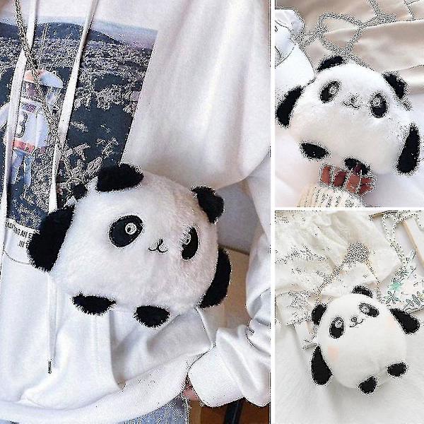 Pige Sling Bag Plys Panda Cross Body Taske Med Justerbar Rem 20cm_x