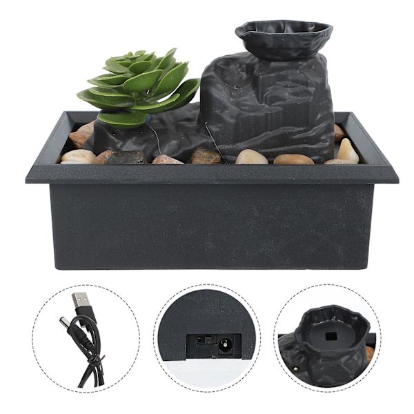 Kruka Krukor Inomhusväxter Rinnande Vatten Dekor Feng Shui Fontän Prydnad Bordsfontän Dekor Fontän Fengshui Dekoration