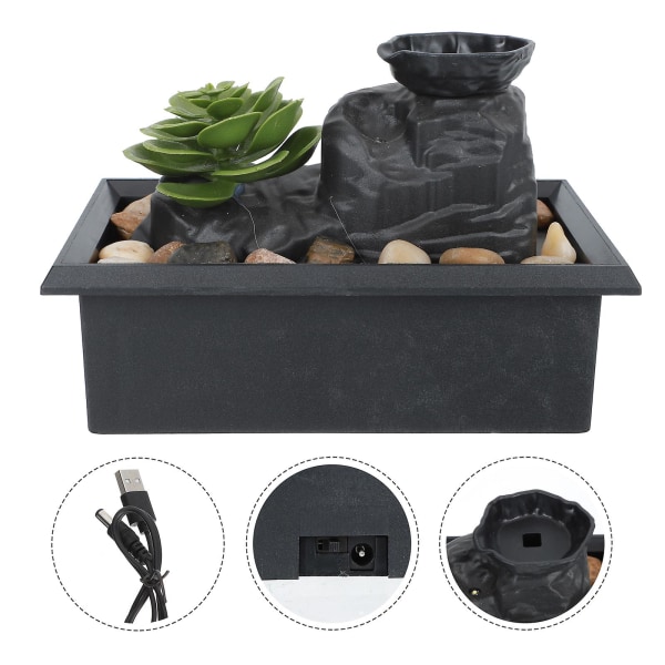 Plantekar Potter Inneplanter Rennende vann Dekor Feng Shui Fontene Ornament Bordplate Fontene Dekor Fontene Fengshui Dekorasjon