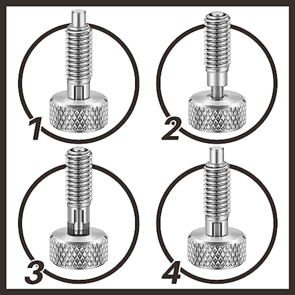 Hand Retractable Spring Plunger med räfflat handtag i rostfritt stål VCN230-C-M6 *4