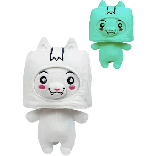 Boxy og Foxy plysjleke, gløder i mørket plysjleker, tegneserieputer, gaver til fans og bursdager. (25 cm, Foxy)