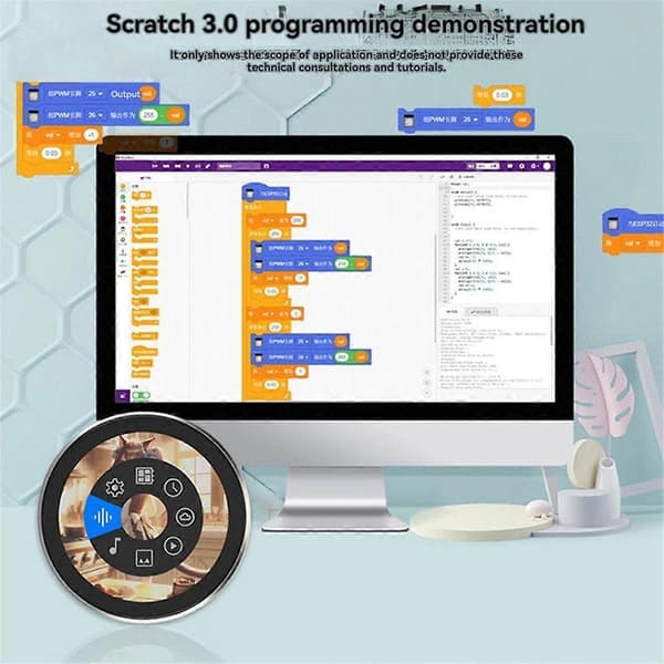 Kapacitiv Touch Screen Udviklingskort Modul 1.8-Tommer Rund Skærm ESP32-S3 Modul 16M Flash IOT LVGL Udvikling