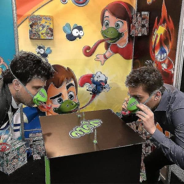 Hmwy-gluttonous Chameleon Lizard Fast Tongue Funny Blowing Roll Table Game|gags & Practical Jokes