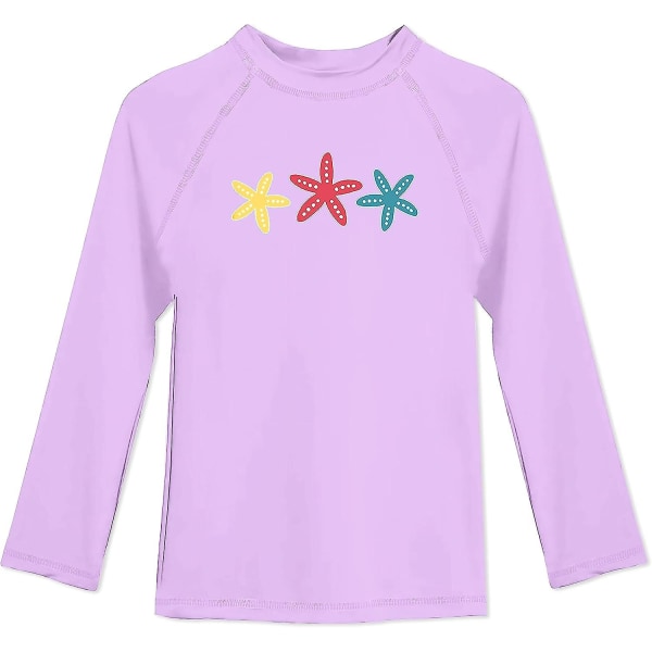Pigernes Langærmede Rash Vest Uv Beskyttelse Rash Top Hurtigtørrende Rash Guard 3-12 År