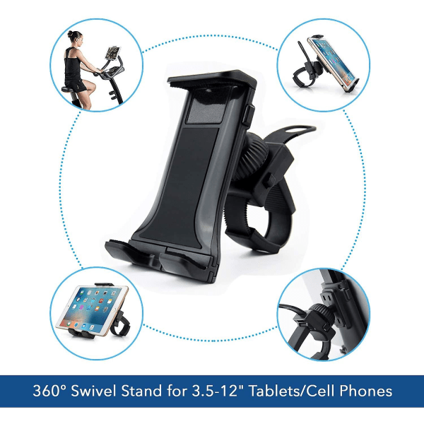 Tablet Holder, Mobiltelefonholder, Cykel Kan Roteres 360 (9-22 Cm)