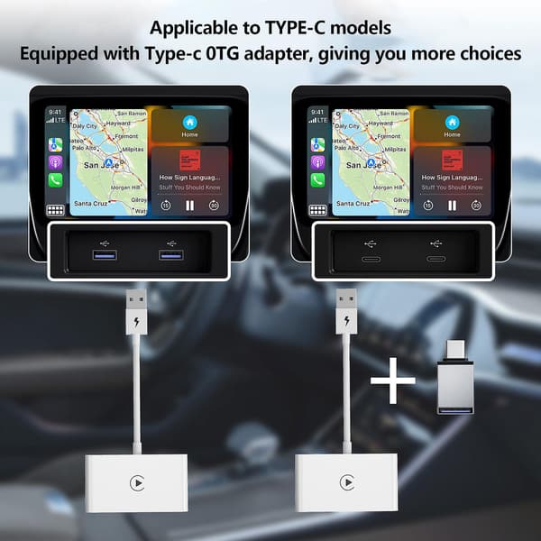 til Apple Trådløs Carplay Adapter Dongle USB iPhone IOS Bil Navigation Afspiller