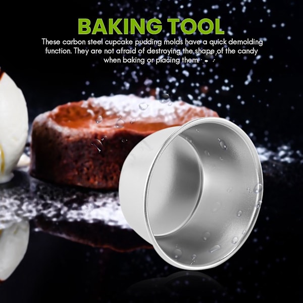 10 stk Puddingkopp Mini Sjokoladekake Cookie Puddingform Rund Non-stick Egg Tart Form Baking