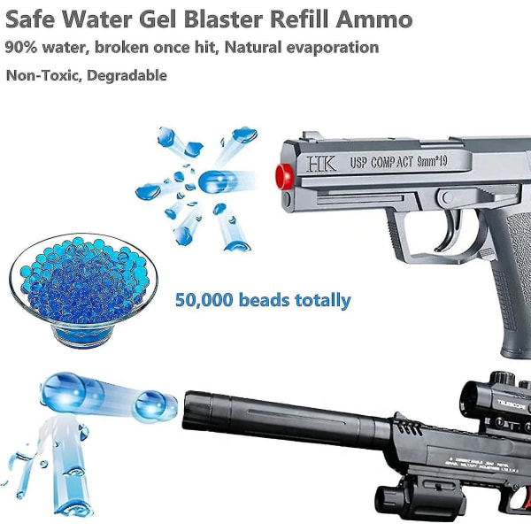 Gel Ball Blaster Refill Ammo, Water Bullets Beads -yhteensopiva