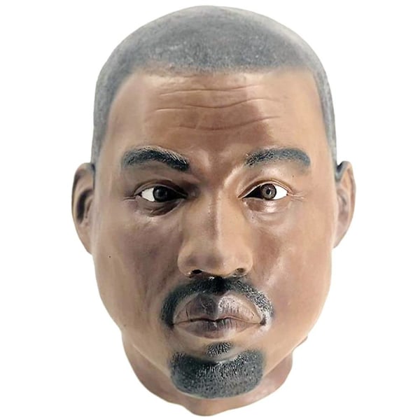 Realistisk sort mandlig mand maske Kanye Gold Digger Latex Rapper kostume tilbehør