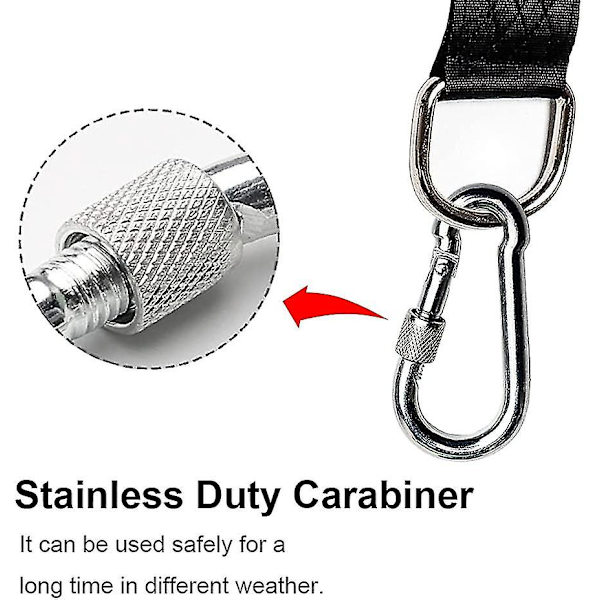 Trädgunga Hängande Remmar Kit 2x5ft Heavy Duty Gunghängare Med Karabiner, Trädskydd Och Vridbar Haka