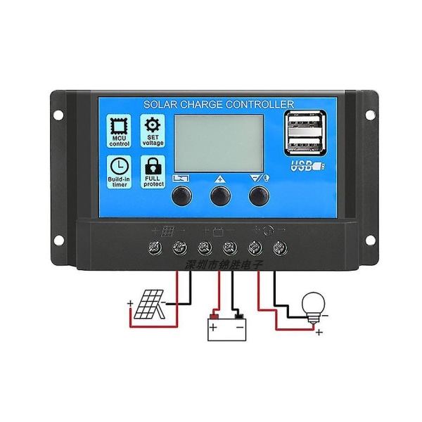 40/50 Amp 12v/24v Pwm Negativ Jord Solcelle Laderegulator Kompakt Design Med Lcd-Display 50A