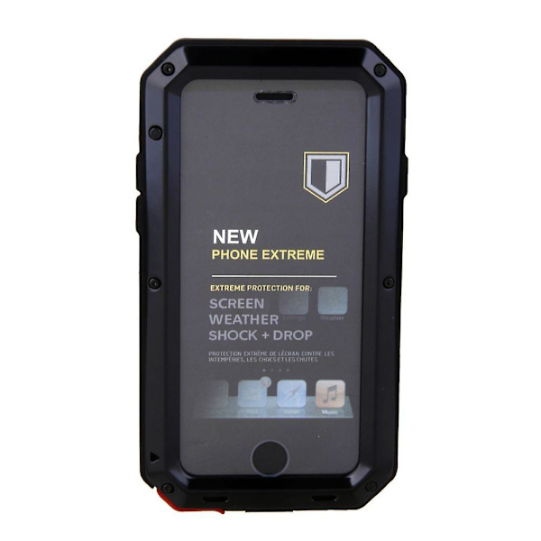 Vandtæt stødsikkert aluminium cover etui til iPhone 6 Plus / 6s Plus - sort