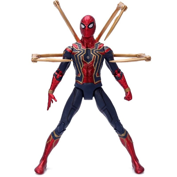 Spiderman Figure Legends Avengers Iron Spider Action Figures 17cm Pvc With Light Spider-man Doll Figurine Kids Gift