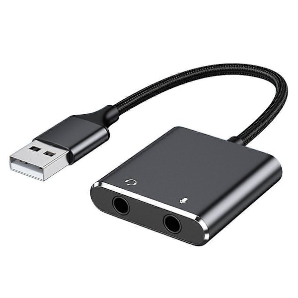 USB-ulkoinen äänikorttisovitin Äänikortti-muunnin kuuloke- ja mikrofoniliitännällä