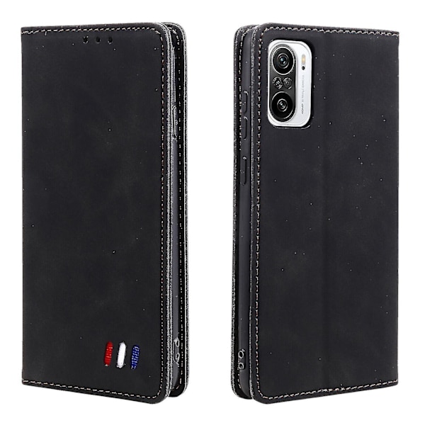 Xiaomi Mi 11i Etui Magnetisk Lukning Pung Bog Flip Folio Stativ Vis Læder Cover Stødsikkert - Sort