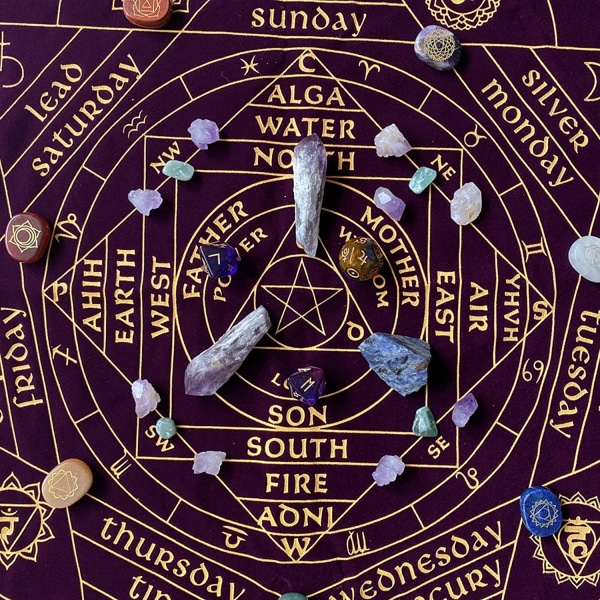 Magisk tarotduk, leseduk for tarot - spådom tarotduk veggteppe, spirituelle tarottilbehør for hjemmedekor