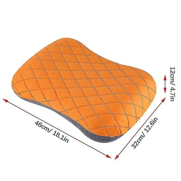 Uppblåsbar kudde resecamping utrustning hopfällbar luftkudde utomhus skyddande turism (1 st, orange)