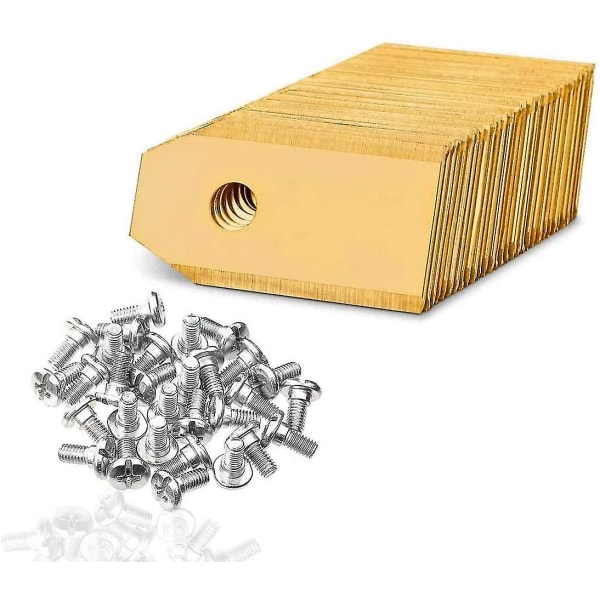 45x Titanblader, Robotgressklipperblader for alle Husqvarna Automower, Gardena, Yardforce Robotgressklippere - (3g - 0,75mm) + 45 skruer