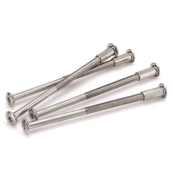 10 st M6 Möbelskarv Koppling Bult & Lockmutter Kit Används för Spjälsäng Bult Hex Driv Socket Lockmutter - Hex Socket Skruvar Huvud (80mm)