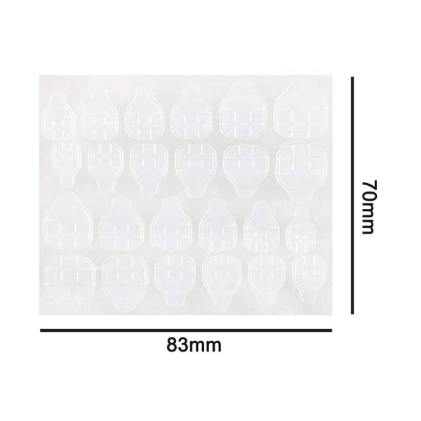 50 ark med neglelim-klistremerker, dobbeltsidig, gjennomsiktig, vanntett