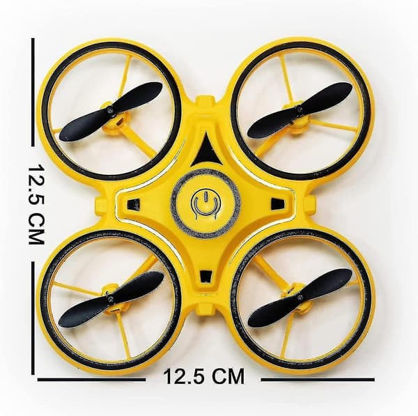Mini Drone for barn, gestkontroll drone, håndopererte droner med sensor innendørs drone for barn, liten RC quadcopter, 360 flips, med LED-lys