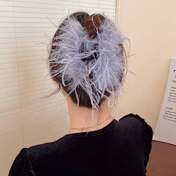 Fjer Hår Klo Hårklemmer Hårnåle Nytår Fest Bryllup Hovedbeklædning Hår Tilbehør Purple