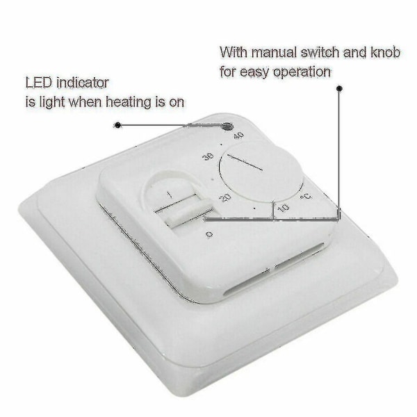 Elektrisk gulvvarme termostat temperaturkontrolkontakt + sensorkabel A