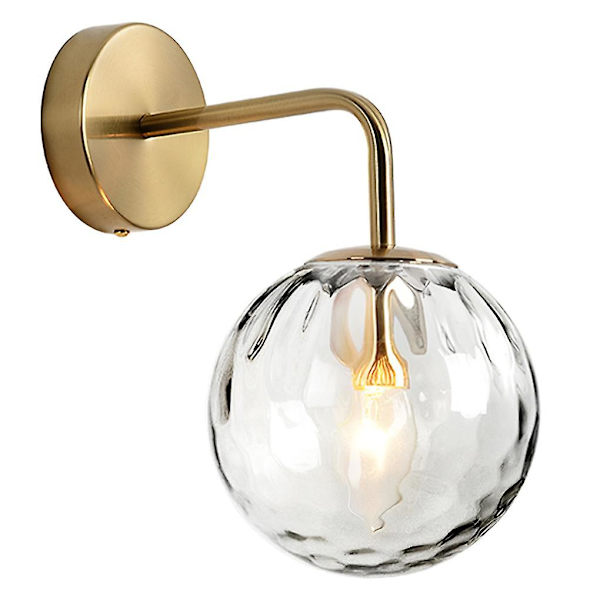 Vägglampa Guld Glaskula Lampa Klar Bas Armaturer Hem