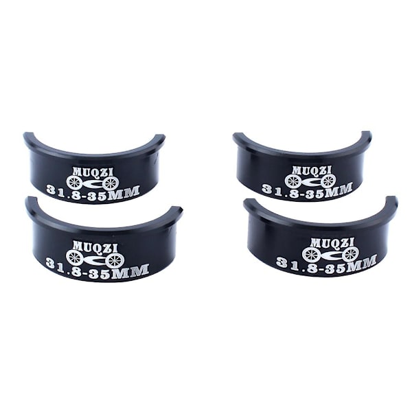 4 stk./sæt Styrstangs Omdannelsesplade Forøg Shims Klemme 31,8 mm Til 35 mm (sort)