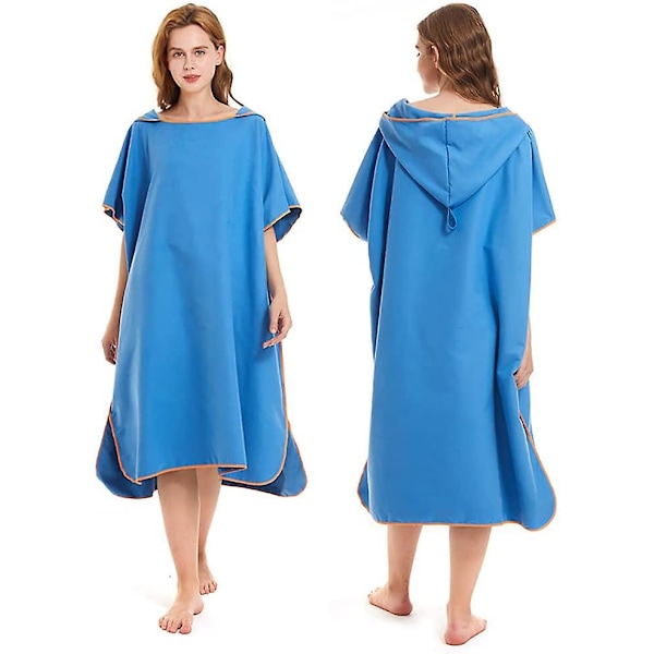 Ombyte Robe Handduk Poncho Med Huva Snabbtorkande Lätt Omklädning Handduk Extra