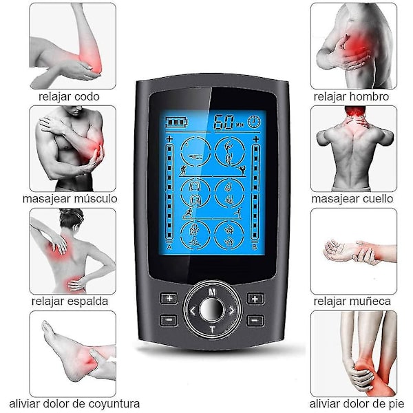 Tens Hjem Digital Meridian Massager Cervical Spine Massager Håndholdt Lavfrekvent Elektronisk Puls Fysioterapi Instrument Silver
