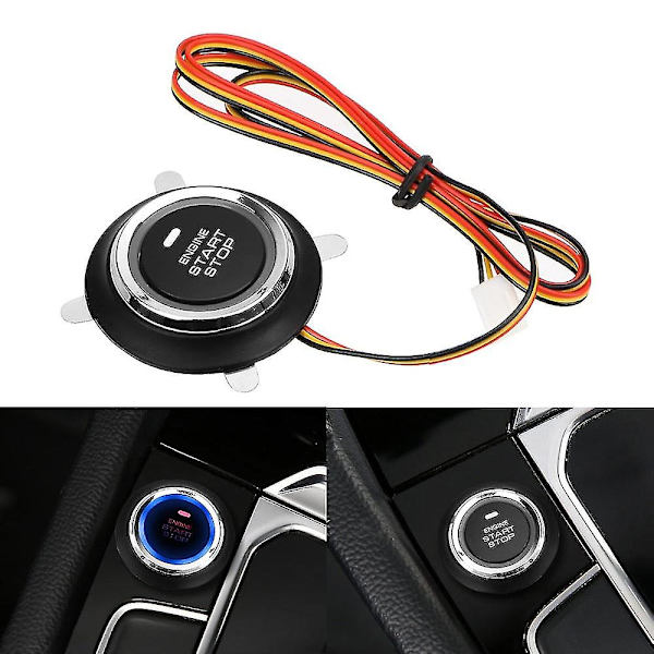 12v Nyckellös Universell Bilmotor Start Stop Knapp En Knapp Inmatning Tändningsstartbrytare Led Bakljus Biltillbehör